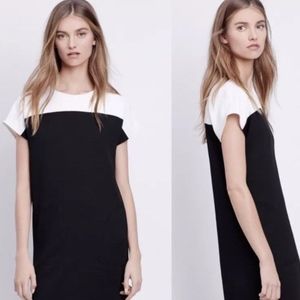 vince colorblock black and white sheath dress